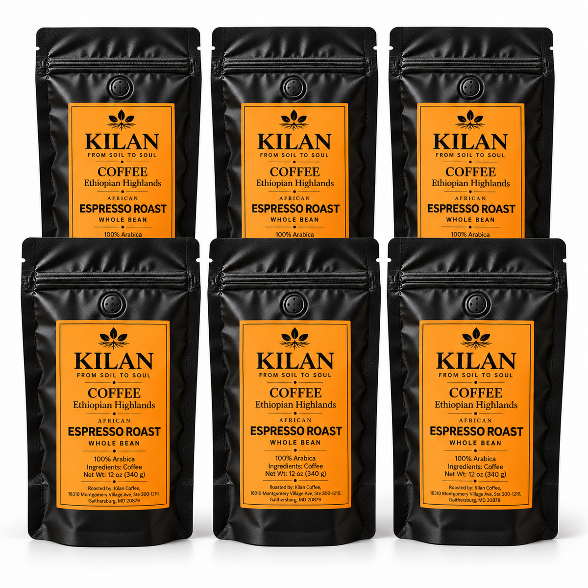 Kilan Coffee – Espresso Roast African Heritage Whole Bean (12 oz)