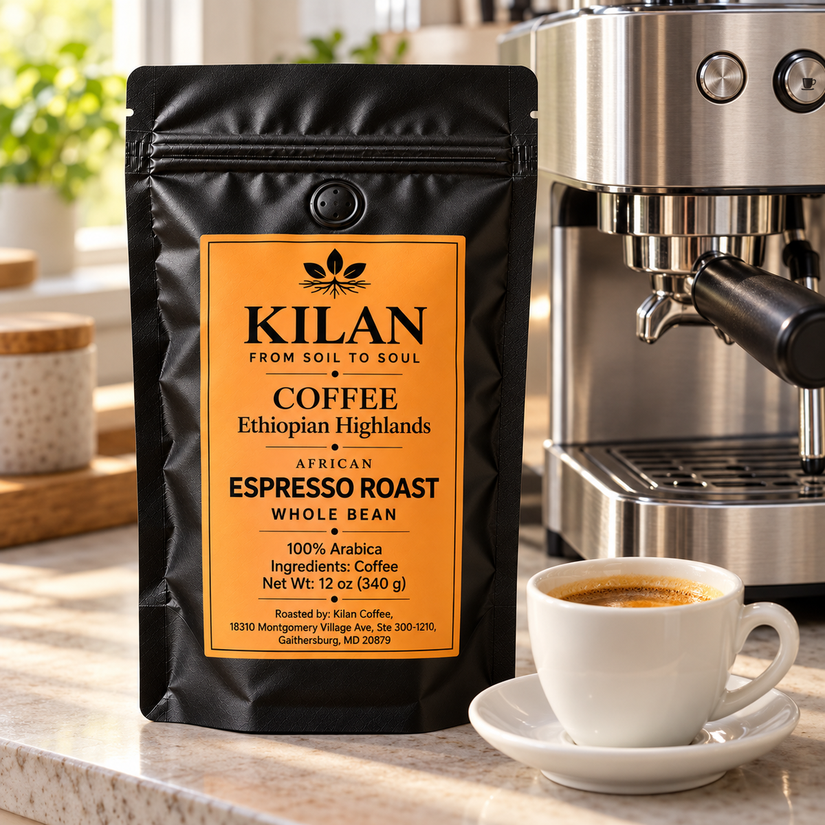 Kilan Coffee – Espresso Roast African Heritage Whole Bean (12 oz)