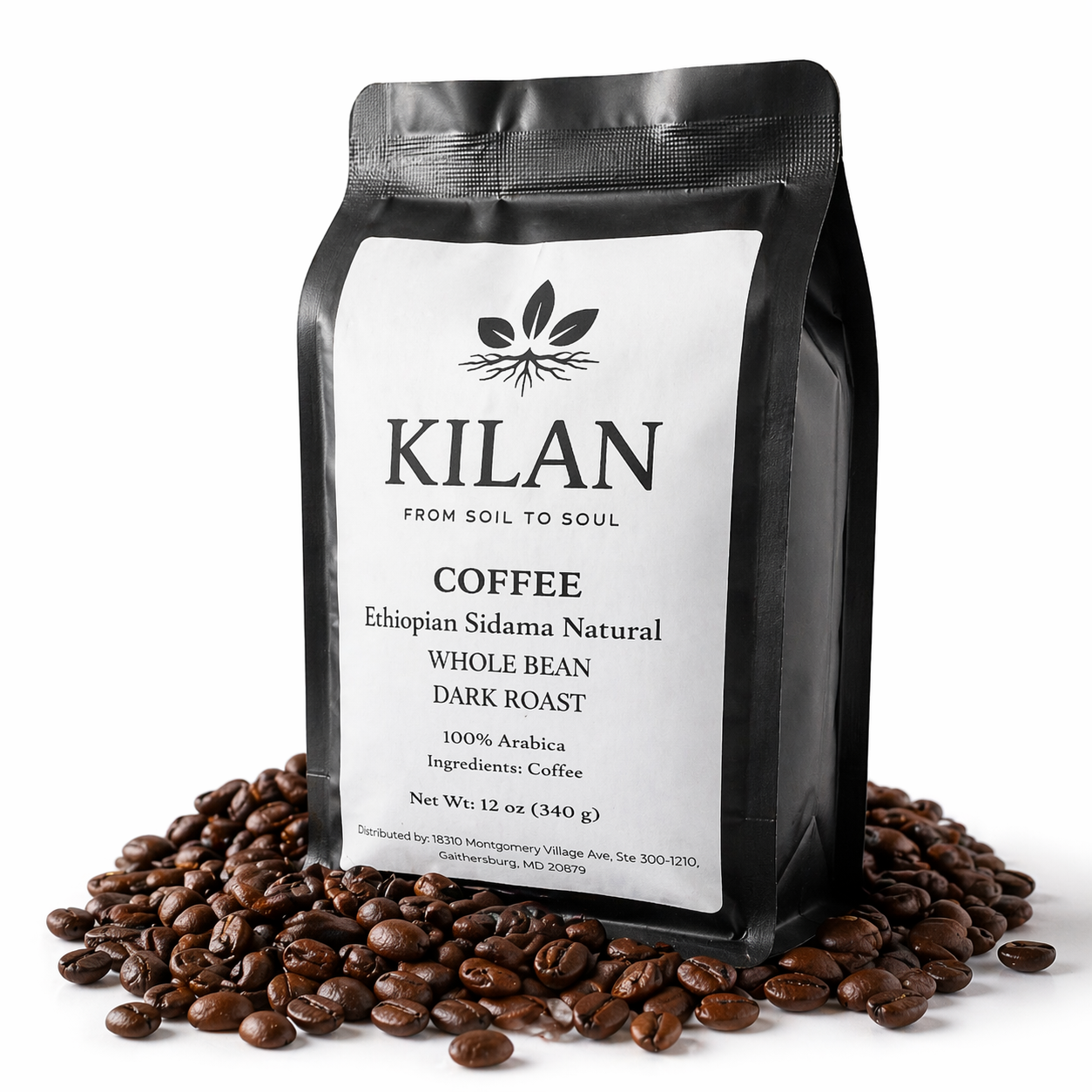 Ethiopian Sidama Natural – Whole Bean, Dark Roast (12oz)
