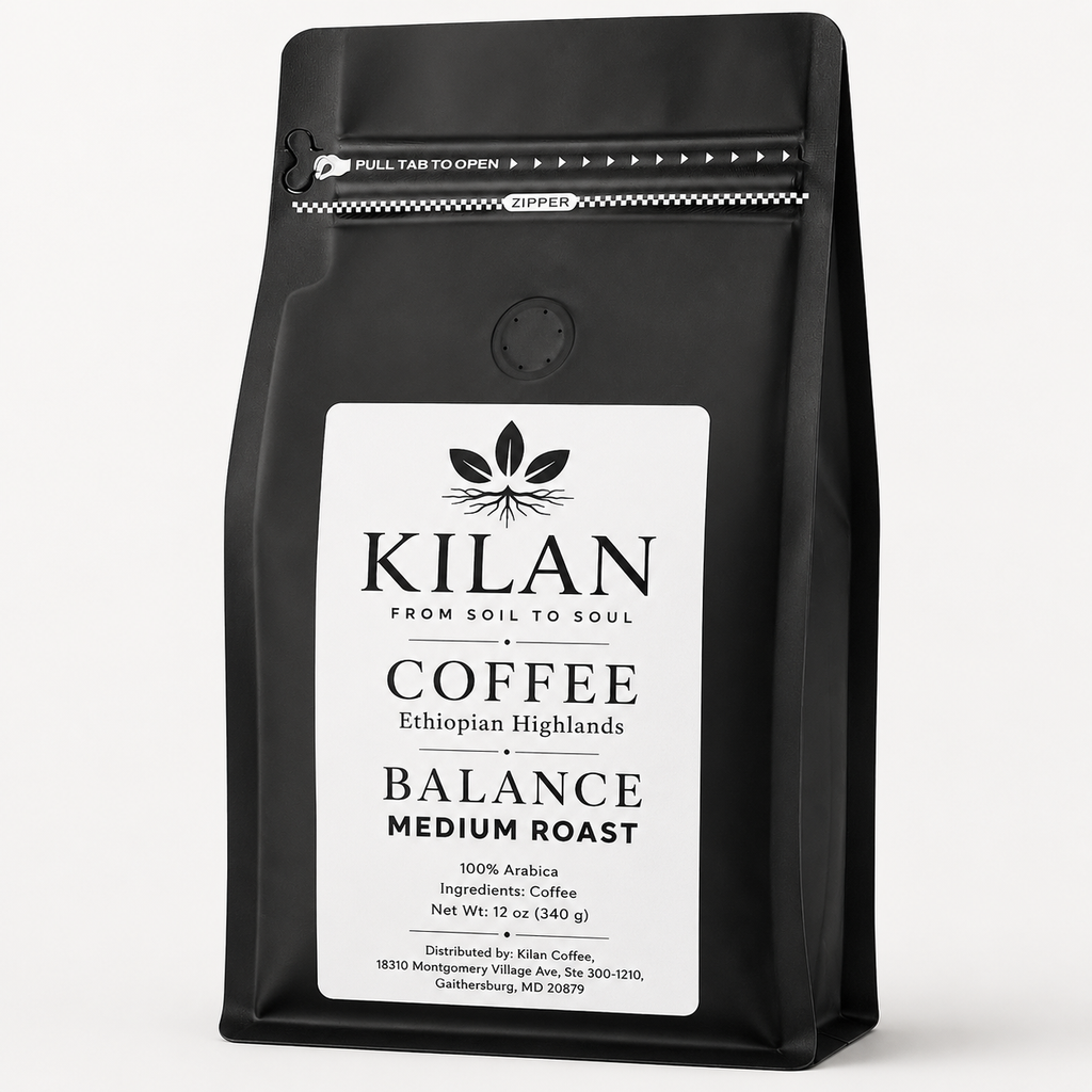 Kilan Coffee – Ethiopian Highlands Balance Medium Roast |Whole Bean| (12 oz)