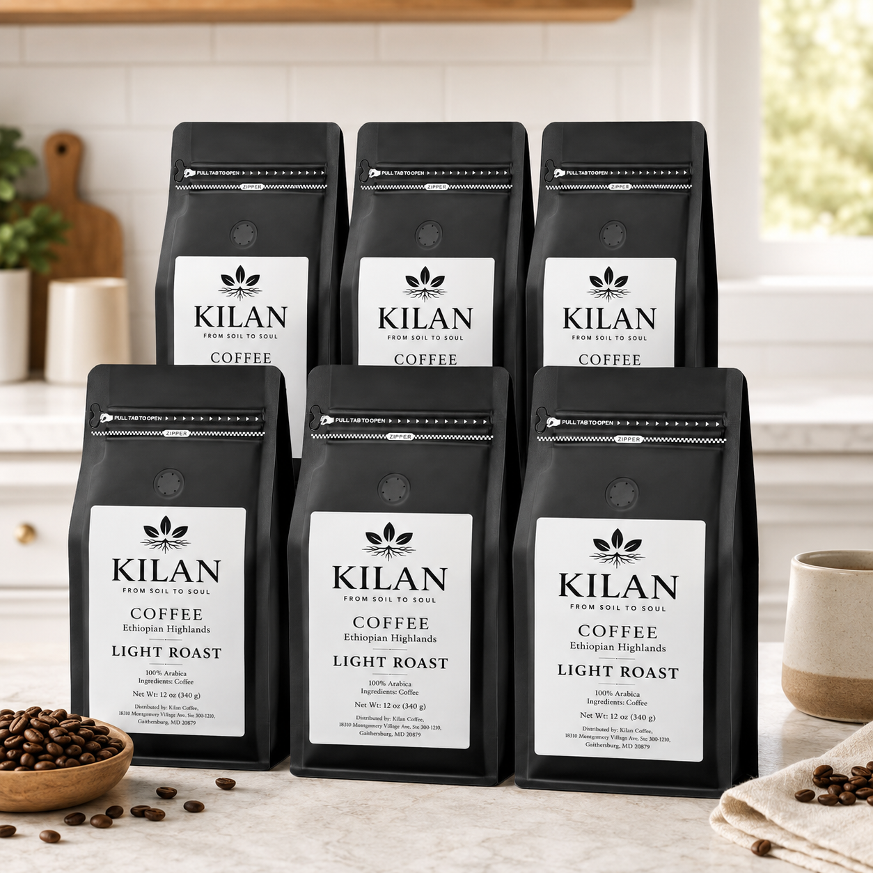 Kilan Coffee – Ethiopian Highlands Light Roast |Whole Bean| (12 oz)