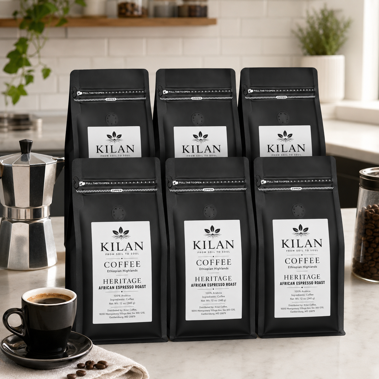 Kilan Coffee – Heritage African Espresso Roast Whole Bean (12 oz)