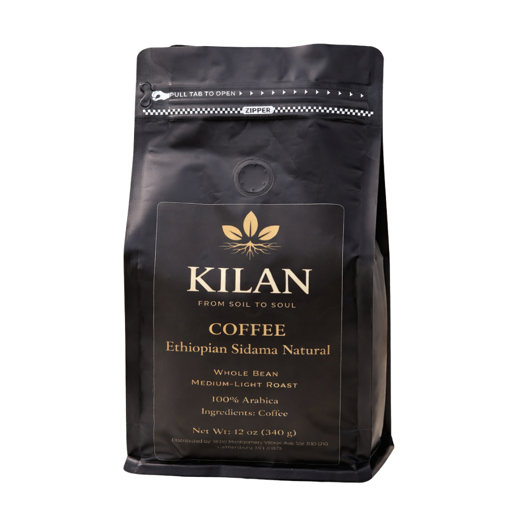 Ethiopian Sidama Natural – Whole Bean, Medium-Light Roast (12 oz)