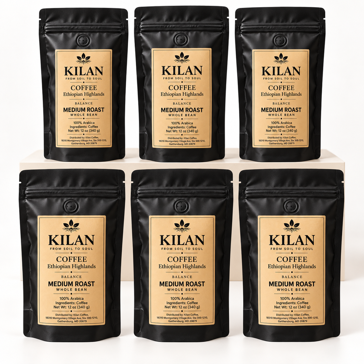 Kilan Coffee – Medium Roast Balance Ethiopian Highlands Whole Bean| (12 oz)