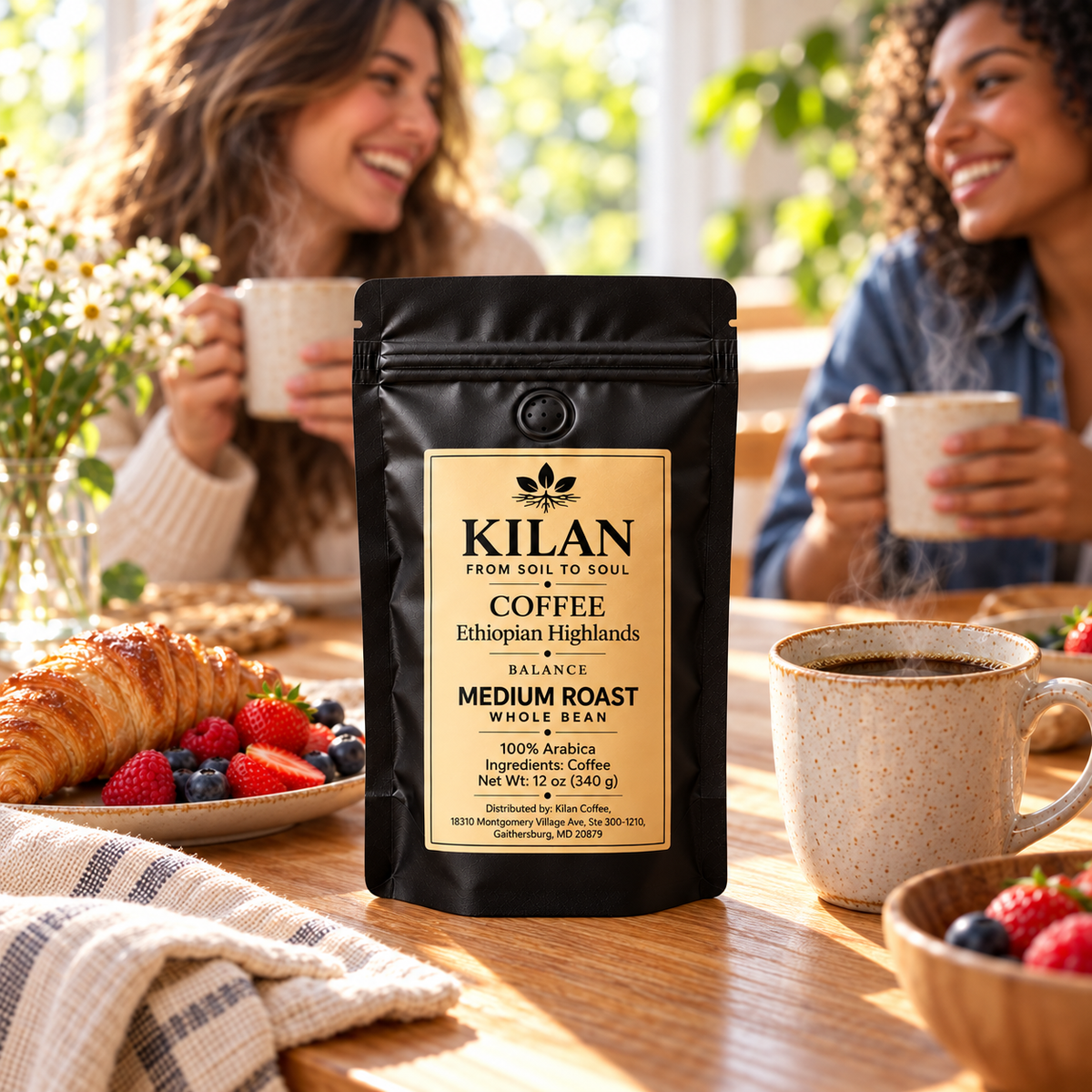 Kilan Coffee – Medium Roast Balance Ethiopian Highlands Whole Bean| (12 oz)