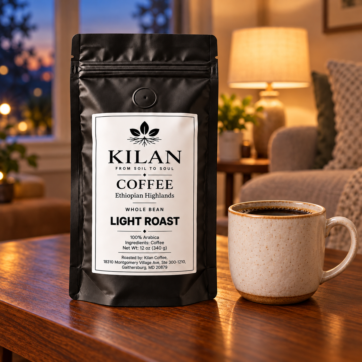 Kilan Coffee – Light Roast Ethiopian Highlands |Whole Bean| (12 oz)