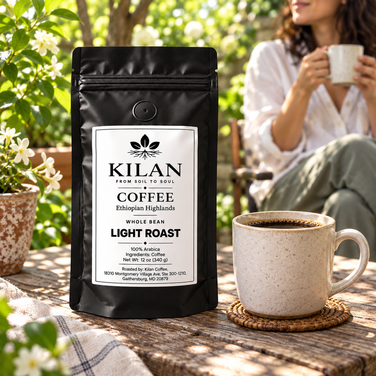 Kilan Coffee – Light Roast Ethiopian Highlands |Whole Bean| (12 oz)