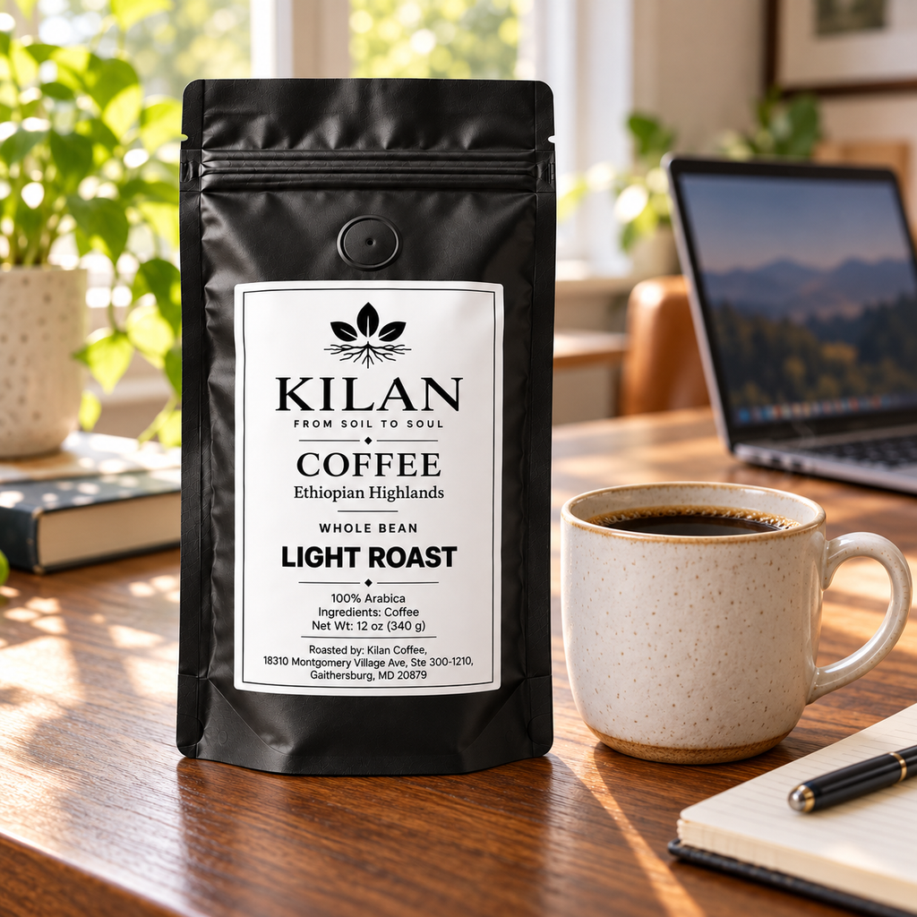 Kilan Coffee – Light Roast Ethiopian Highlands |Whole Bean| (12 oz)