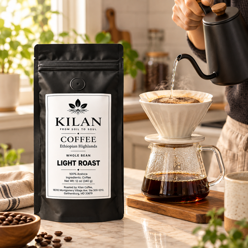 Kilan Coffee – Light Roast Ethiopian Highlands |Whole Bean| (12 oz)