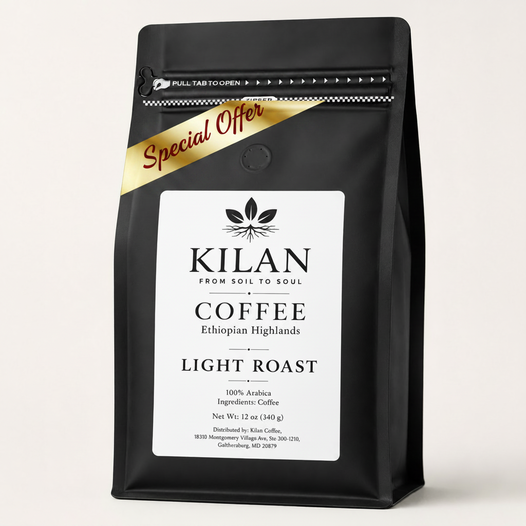 Kilan Coffee – Ethiopian Highlands Light Roast |Whole Bean| (12 oz)